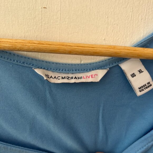 IsaacMizrahiLive Short Sleeve Top Womens XL Square Neck Cinderella Bounding Tee - Picture 2 of 5